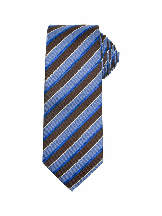 Santi silkeslips stripet brun