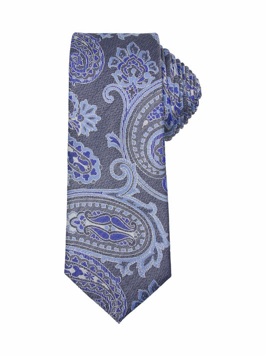 Santi silkeslips paisley blå