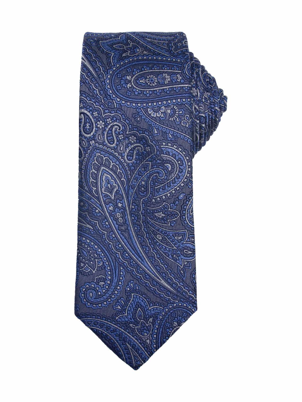 Santi silkeslips paisley blå